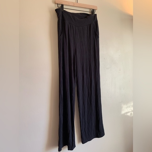 cozy earth Pants - Cozy Earth Bamboo Leisure Women's Black Wide-Leg Pants Size M Relaxed Loose